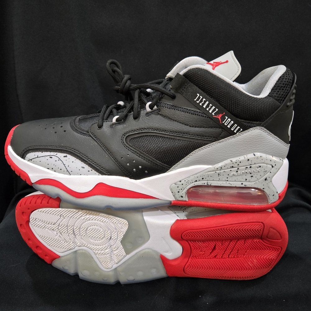 Nike Air Jordan Point Lane Black Cement Black and Red Athletic Sneakers